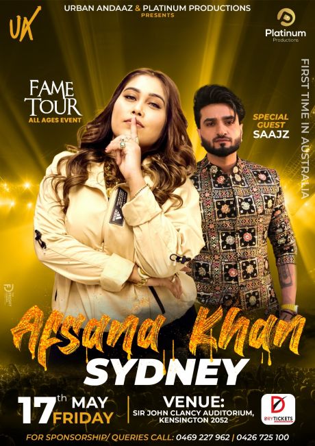 Afsana Khan - Fame Tour - Live In Concert Sydney
