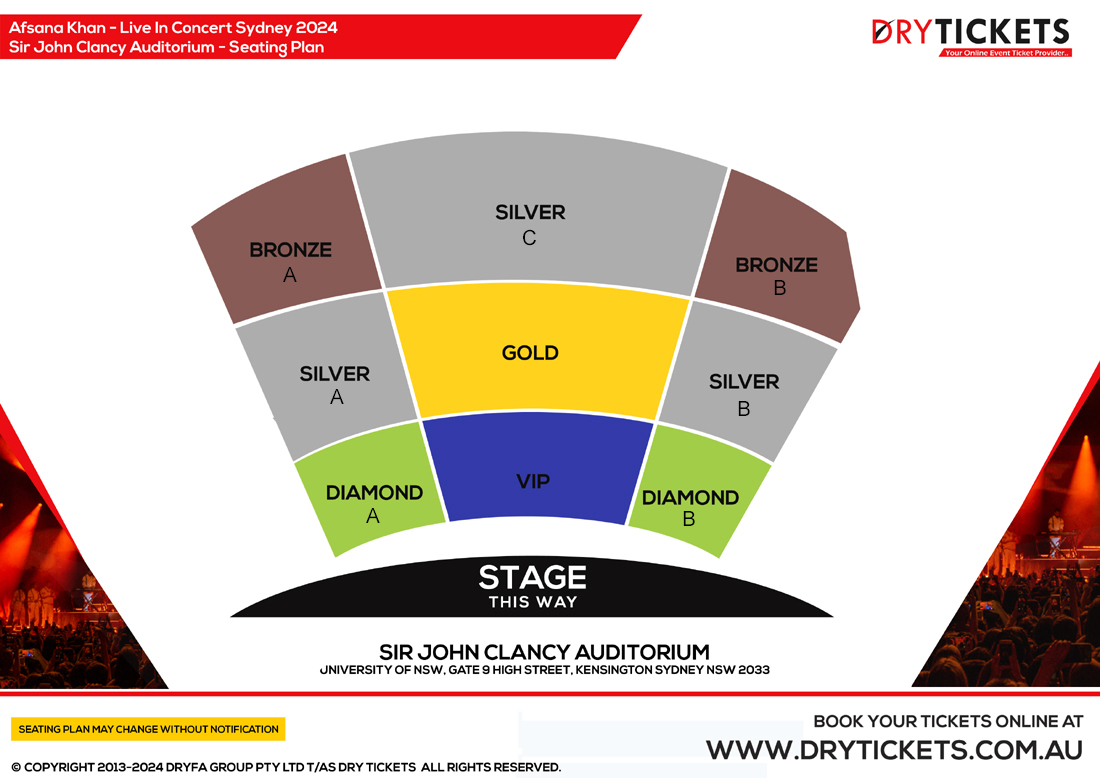 Afsana Khan - Fame Tour - Live In Concert Sydney Seating Map
