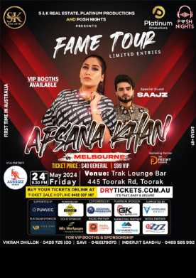 Afsana Khan - Fame Tour - Live In Melbourne