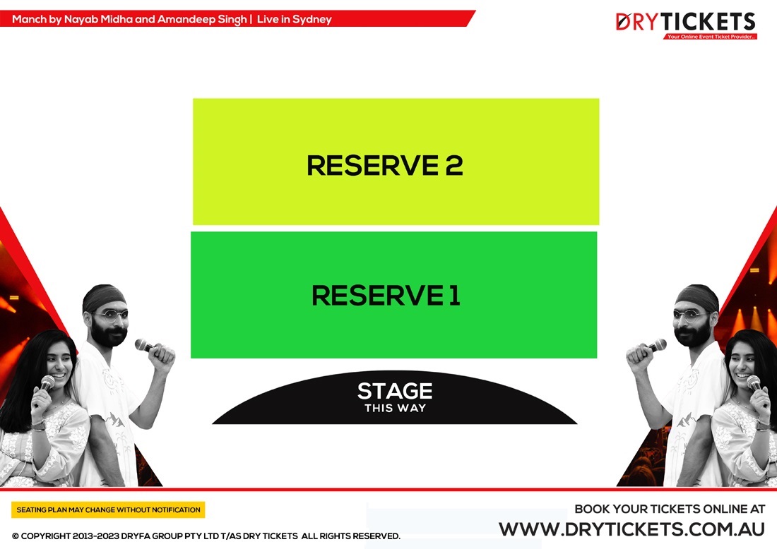 Manch by Nayab Midha and Amandeep Singh Live In Sydney Seating Map
