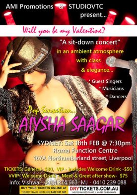 Pop Sensation Aiysha Saagar In Sydney