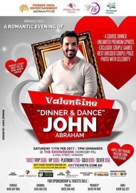 Valentine Dinner & Dance With John Abraham In Sydney