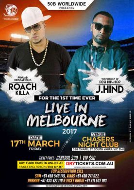 Roach Killa & J.Hind Live In Melbourne 2017