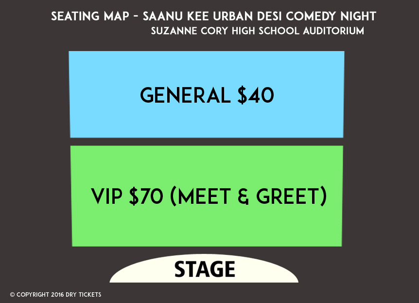 Saanu Kee Urban Desi Comedy Night Seating Map