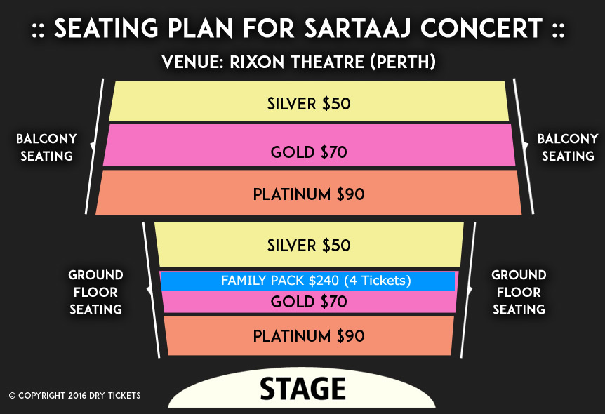 Satinder Sartaaj Live In Perth 2016 Seating Map