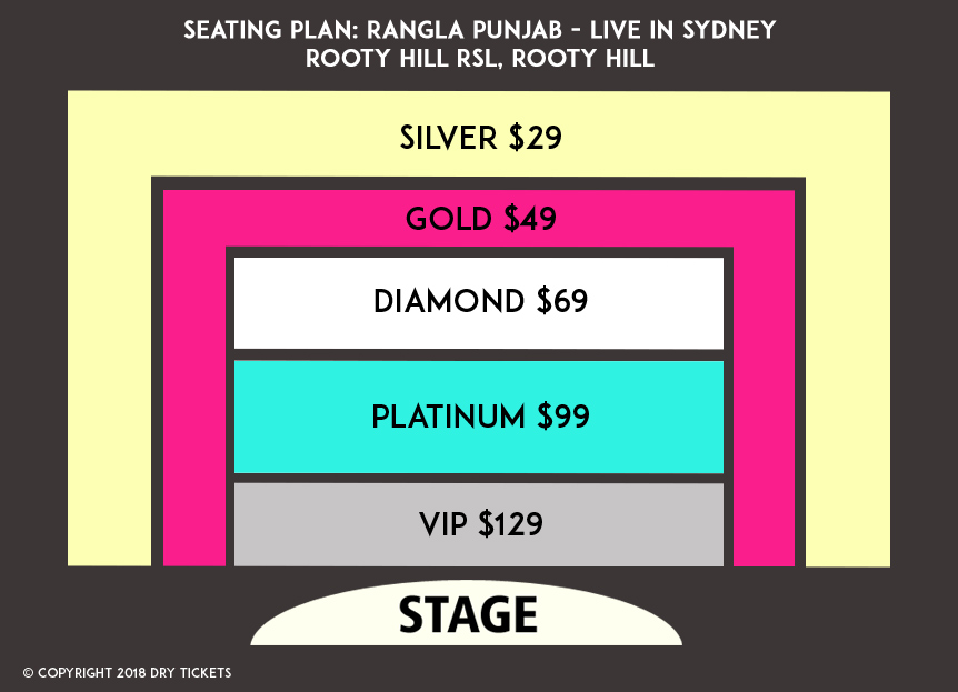 Rangla Punjab Live in Sydney Concert 2018 Seating Map