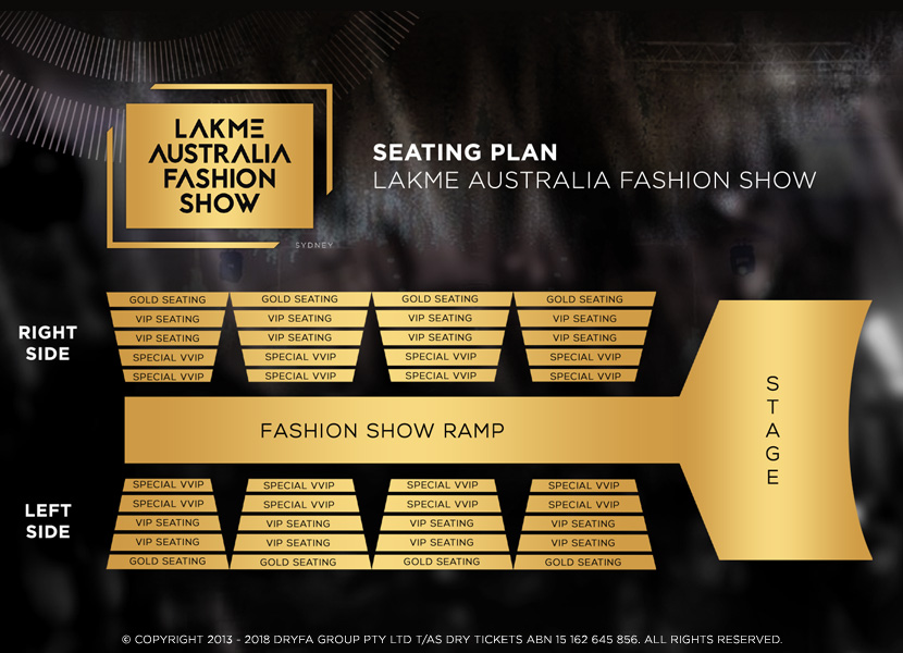 Lakme Australia Fashion Show Sydney 2018 Seating Map