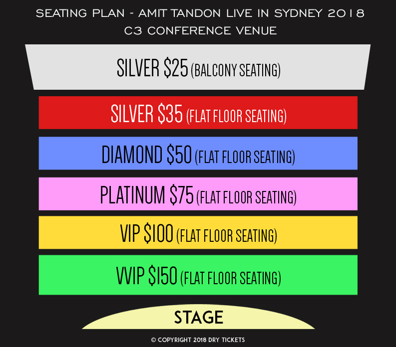Amit Tandon Live In Sydney 2018 Seating Map