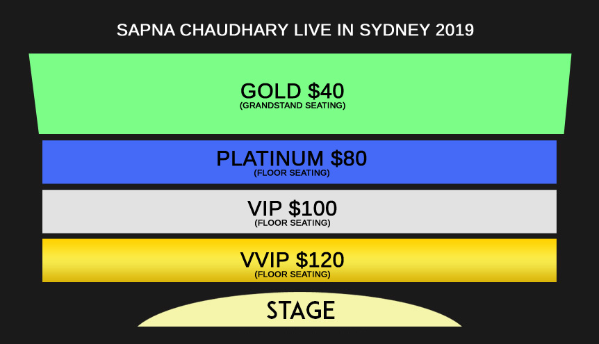 Sapna Chaudhary Live In Sydney 2019 Seating Map