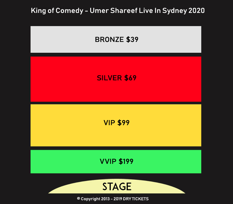 The King of Comedy - Umer Sharif Live In Sydney 2020 Seating Map