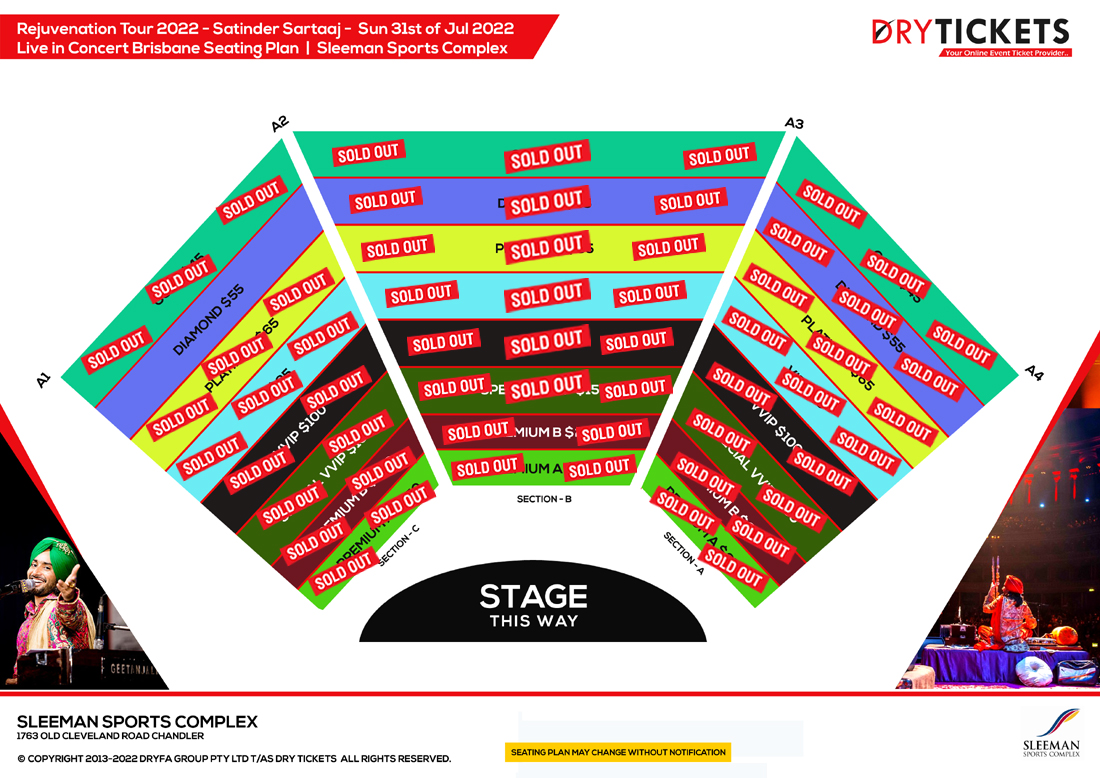 Rejuvenation Tour - Satinder Sartaaj Live In Concert Brisbane 2022 Seating Map