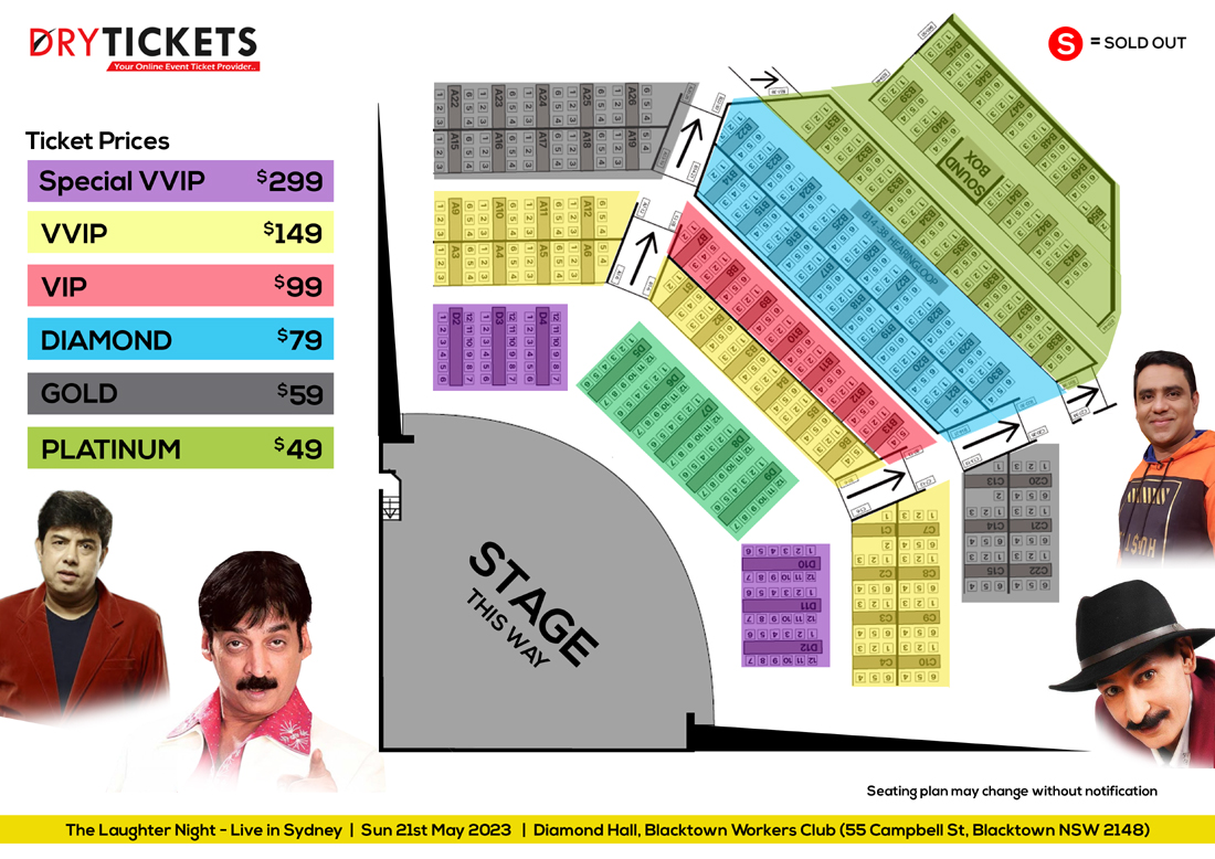 The Laughter Night Live In Sydney Seating Map