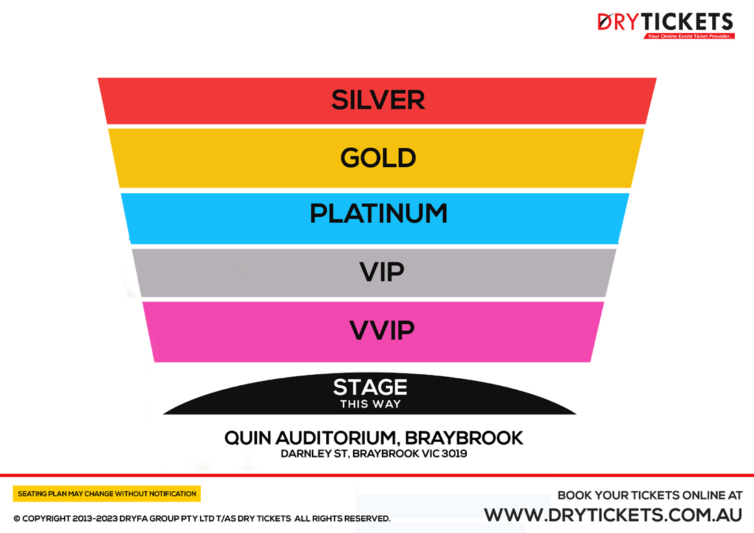 Jazzy B Live In Melbourne - Born Ready Australia Tour 2023 Seating Map