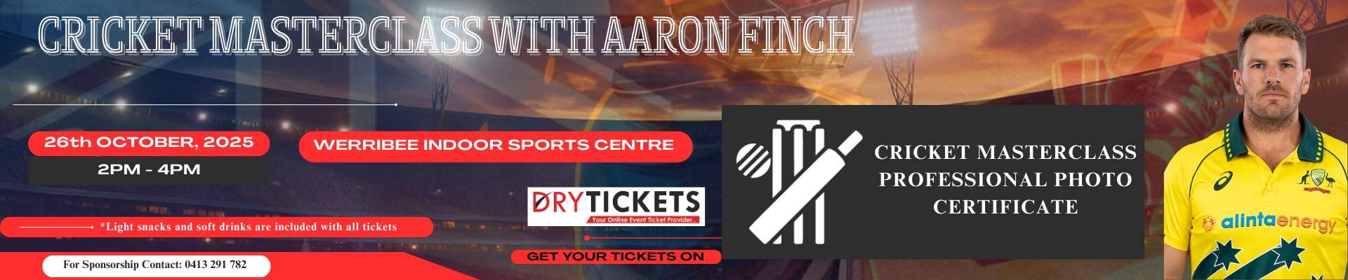 Cricket Masterclass with Aaron Finch In Melbourne