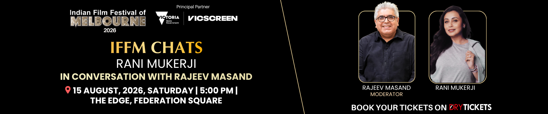 IFFM CHATS - Rani Mukerji In Conversation wth Rajeev Masand In Melbourne