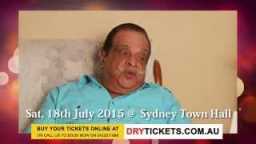 Living Legend Jayachandran - Mega Musical Night 2015 at Sydney Town Hall - Invitation For Sydney Fans
