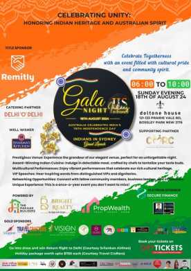 Gala Night Celebrating Indian Independence Day and the Launch of Indians - Sydney