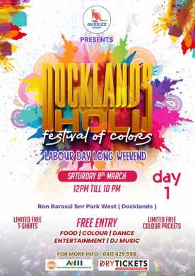 Docklands Holi Festival of Colors - Melbourne Day 1