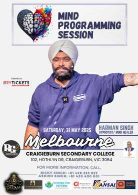 Harman Singh's Mind Programming Session - Melbourne, Craigieburn