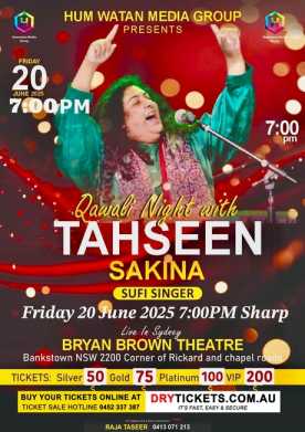 Qawali Night with TAHSEEN SAKINA - Sufi Singer Live In Sydney 2025