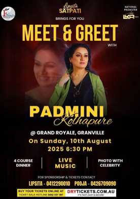 Meet & Greet with Padmini Kolhapure - Live in Sydney 2025