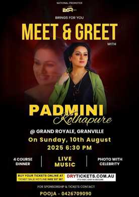 Meet & Greet with Padmini Kolhapure - Live In Sydney 2025