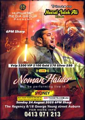 Tribute to Nusrat Fateh Ali Khan by Numan Haider In Sydney