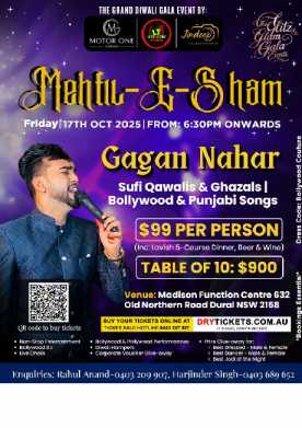 Mehfil-e-Sham - The Grand Diwali Gala Event 2025 (SYDNEY)