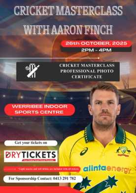 Cricket Masterclass with Aaron Finch In Melbourne