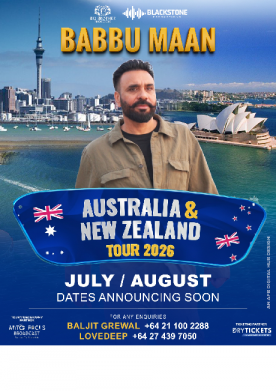 Babbu Maan Australia & New Zealand Tour 2026