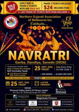 Navratri - Garba, Dandiya, Sanedo 2026 In Melbourne
