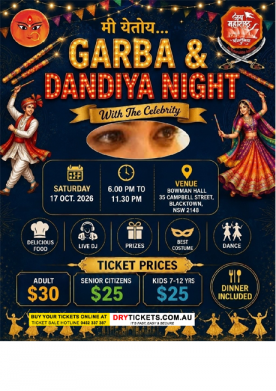 Garba & Dandiya Night with The Celebrity In Sydney 2026