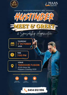 Hustinder Bhadaur to Abroad - Meet and Greet - Melbourne 2026