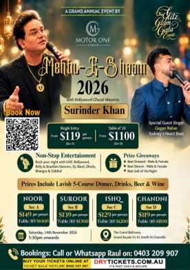 Mehfi-E-Shaam 2026 with Bollywood Ghazal Maestro - SURINDER KHAN In Sydney