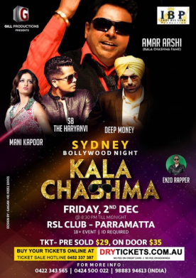 Sydney Bollywood Night - KALA CHASHMA