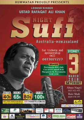 Sufi Night - Ustad Rafaqat Ali Khan Live In Sydney 2018