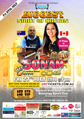 Biggest Night Of Kirtan - Sonam Bali Live In Sydney