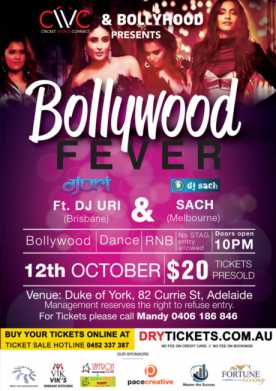 Bollywood Fever Ft. Dj Uri & Dj Sach In Adelaide