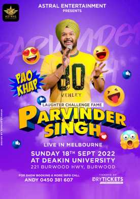 Parvinder Singh Live - Stand-Up Comedy Show In Melbourne