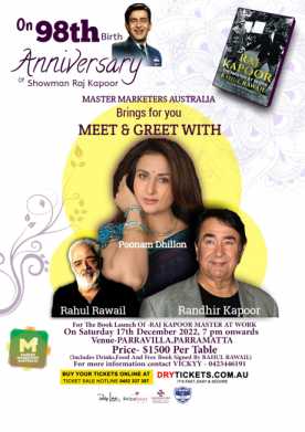 Meet & Greet with Poonam Dhillon, Randhir Kapoor & Rahul Rawail In Sydney