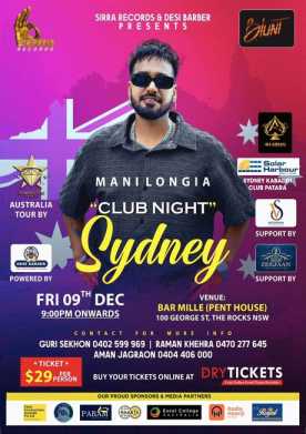 Mani Longia Club Night Live In Sydney