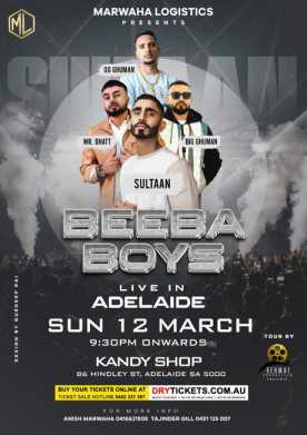 Beeba Boys - Sultaan, Big Ghuman, OG Ghuman & Mr. Dhatt Live In Adelaide