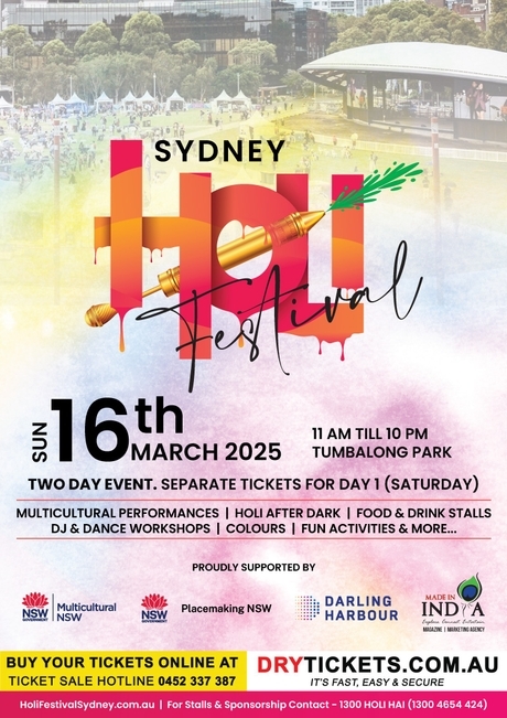 Holi Festival Sydney 2025 Day 2 MAHARAJA Ticket