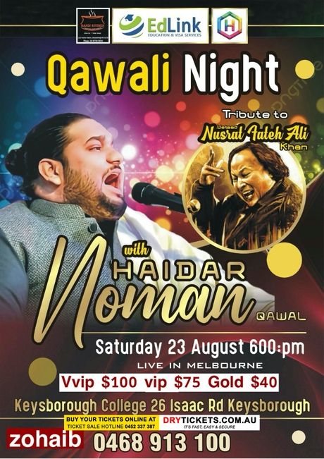 Tribute to Nusrat Fateh Ali Khan by Numan Haider In Melbourne