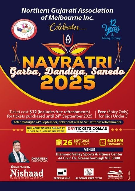 Navratri - Garba, Dandiya, Sanedo 2025 In Melbourne