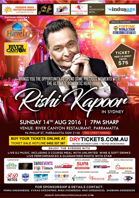 Rishi Kapoor Meet & Greet in Sydney