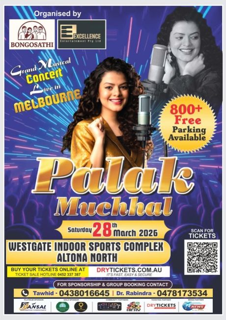 Palak Muchhal Live In Concert Melbourne 2026 - The Grand Musical