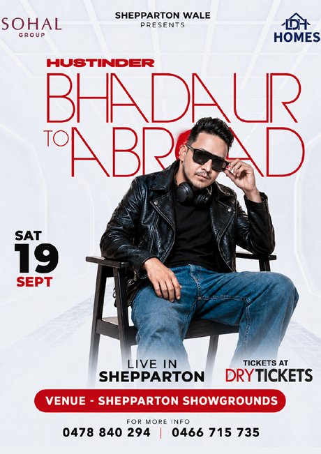 Hustinder Bhadaur to Abroad - Live in Shepparton 2026