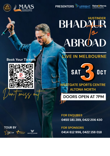 Hustinder Bhadaur to Abroad - Live In Melbourne 2026