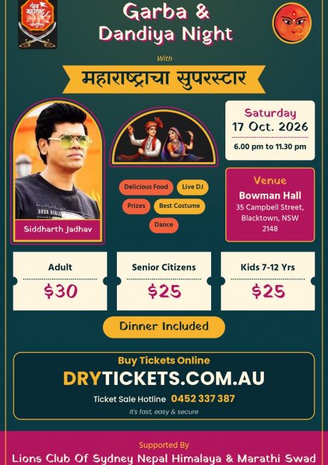 Garba & Dandiya Night with The Celebrity In Sydney 2026
